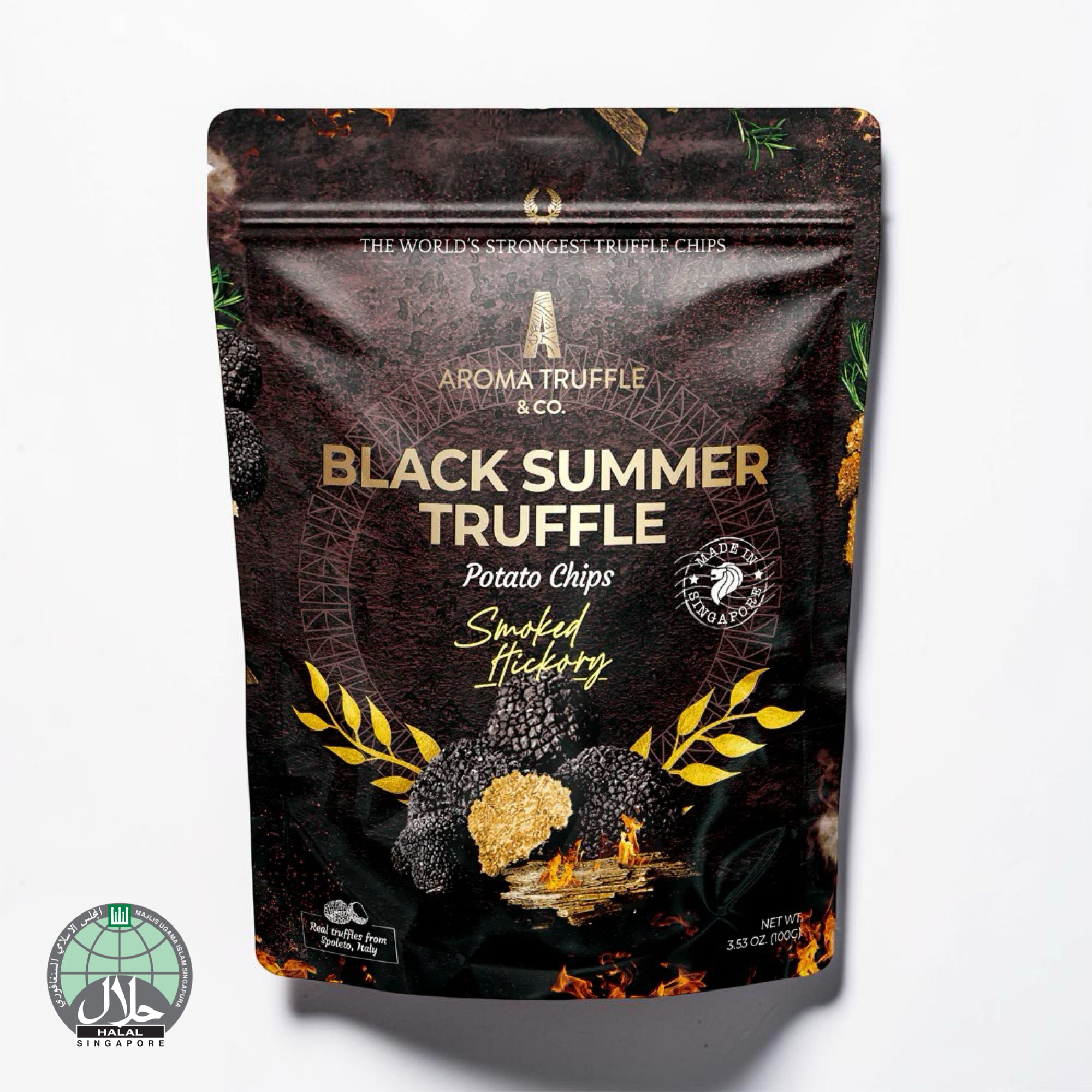 Black Summer Truffle Chips - Smoked Hickory (100g)