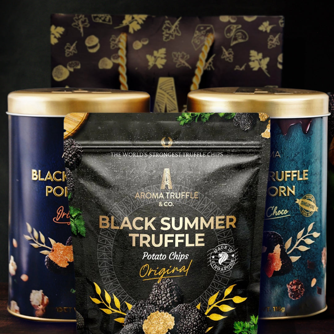 Christmas Package: 2 Cans of Truffle Popcorn and a Bag of Truffle Chips