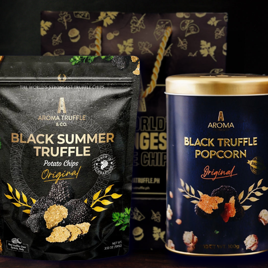 Christmas Package: A Bag of Truffle Chips and a Can of Truffle Popcorn