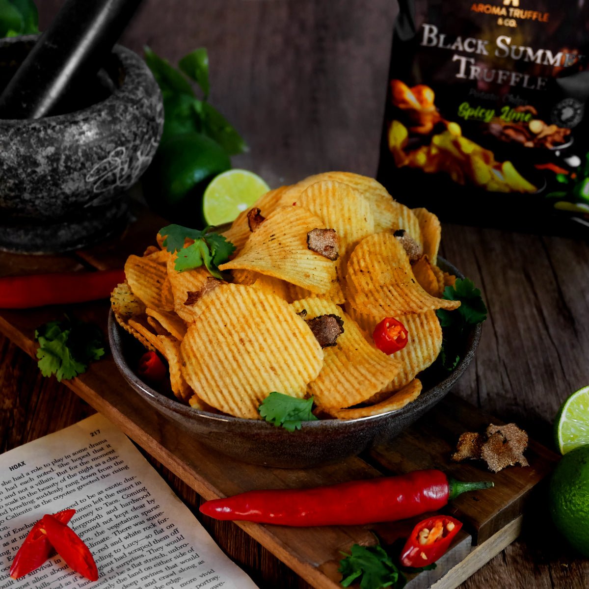 Black Summer Truffle Chips - Spicy Lime (45g)