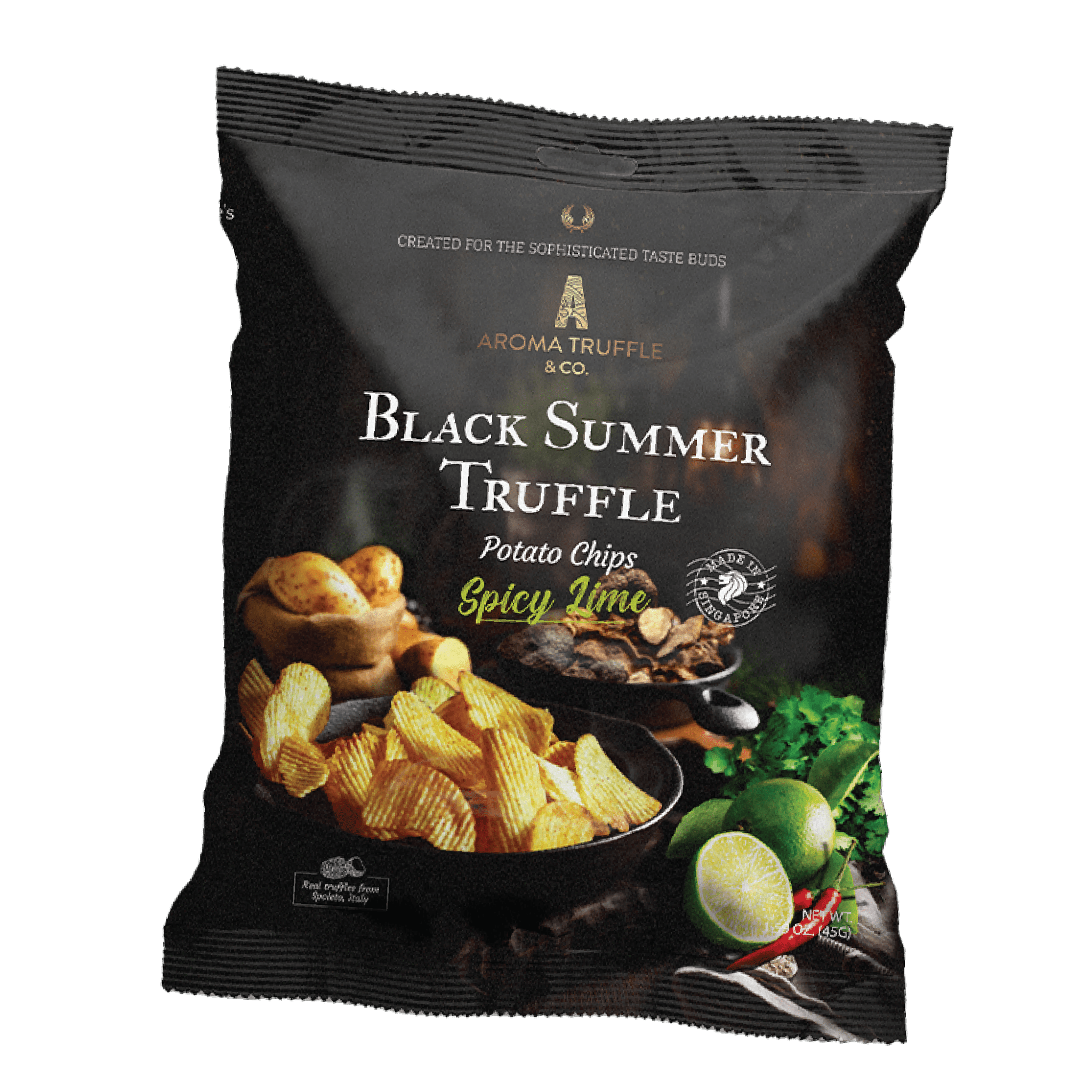 Black Summer Truffle Chips - Spicy Lime (45g)