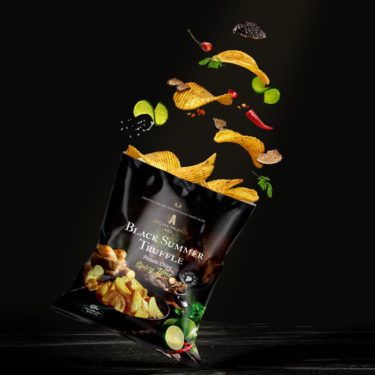 Black Summer Truffle Chips - Spicy Lime (45g)