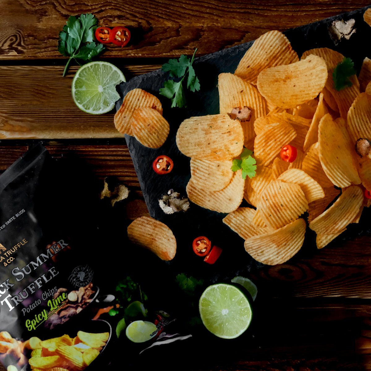 Black Summer Truffle Chips - Spicy Lime (45g)